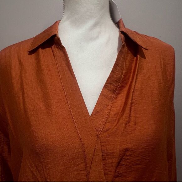 NWT Rachel Roy Women's Solid Long Sleeve Wrap Front Top oversized size medium - Picture 3 of 8